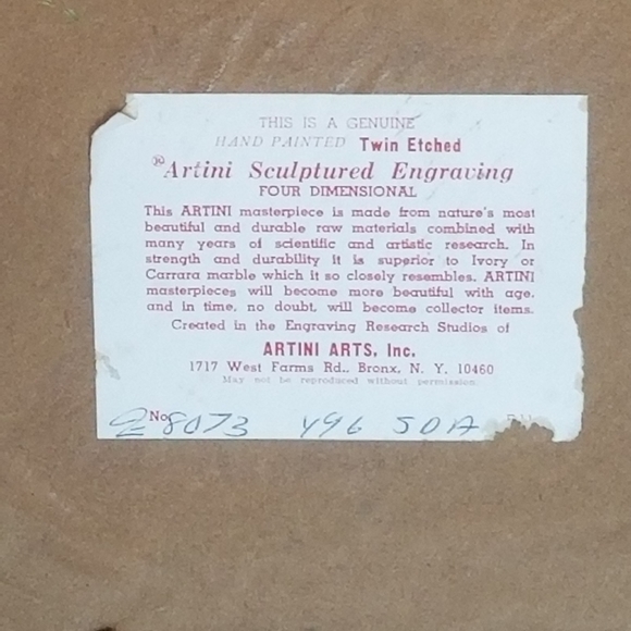 VINTAGE ARTINI ARTS ORIG 4-D PICTURE OF VIBRANT DANCING COUPLE NUMBERED & SIGNED - Picture 3 of 3